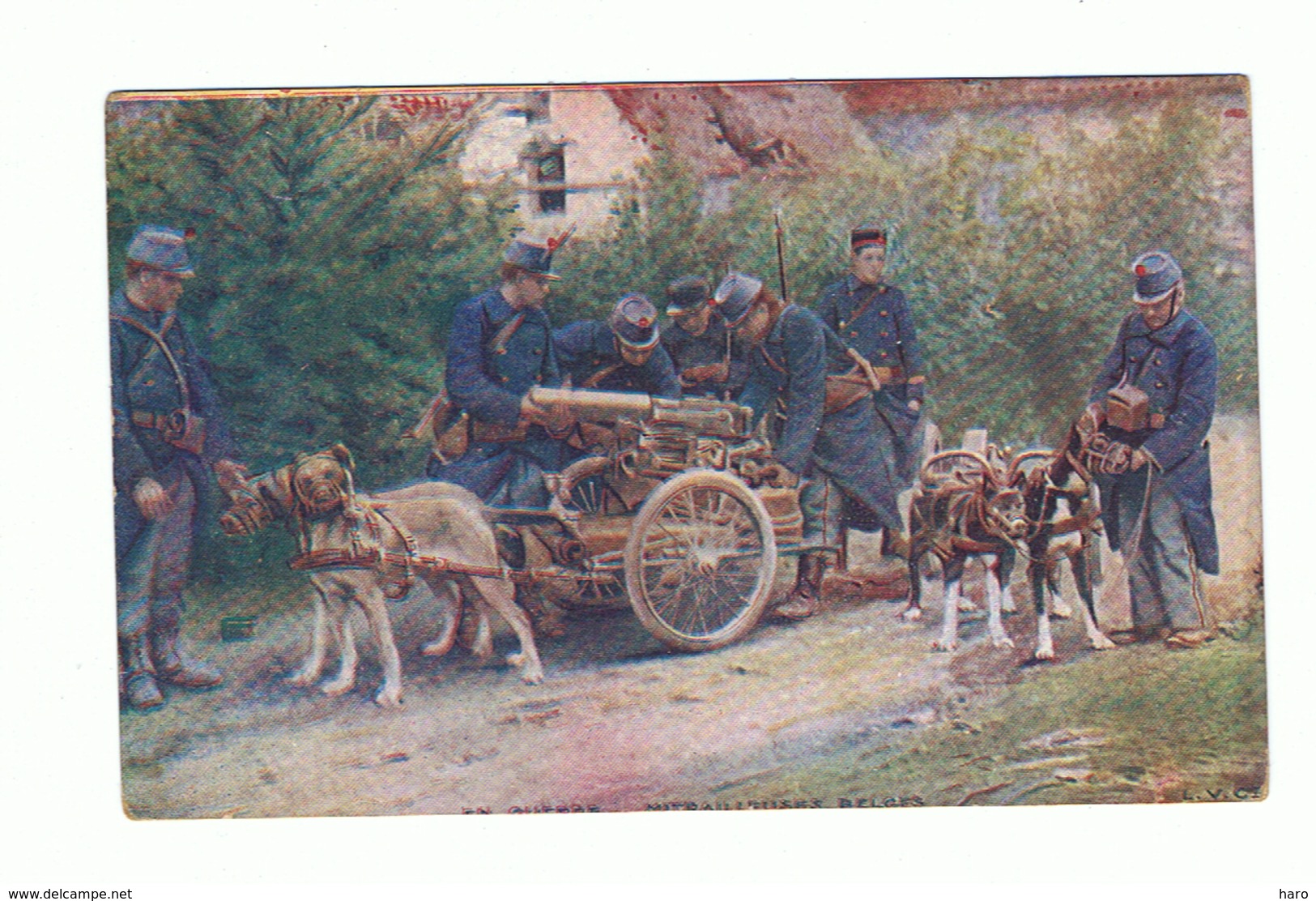 Lot 5 Cartes Postales - Armée Belge - Guerre 14/18, Chasseurs à Pied, à Cheval,Guides, Mitrailleuses Chien, Yser, (fr65) - Guerre 1914-18