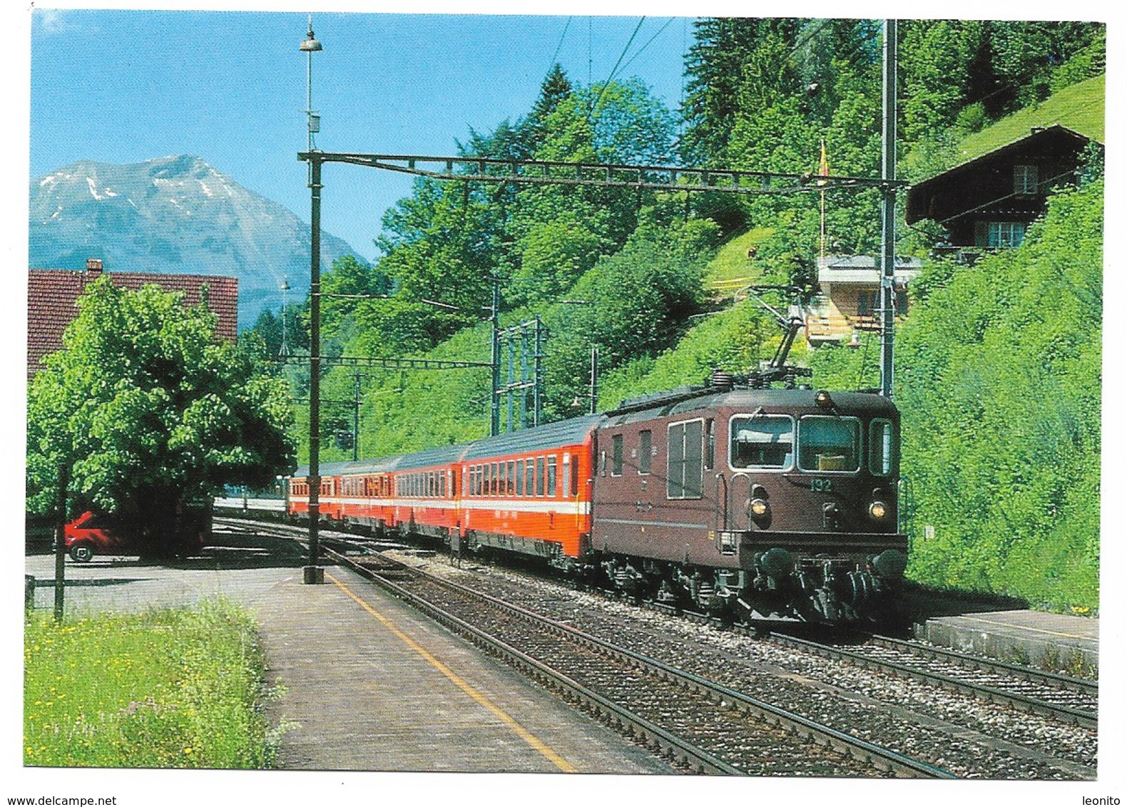 KANDERGRUND STATION BE Elektro-Schnellzugslokomotive RE 4/4 Nr. 192 Bahn - Kandergrund