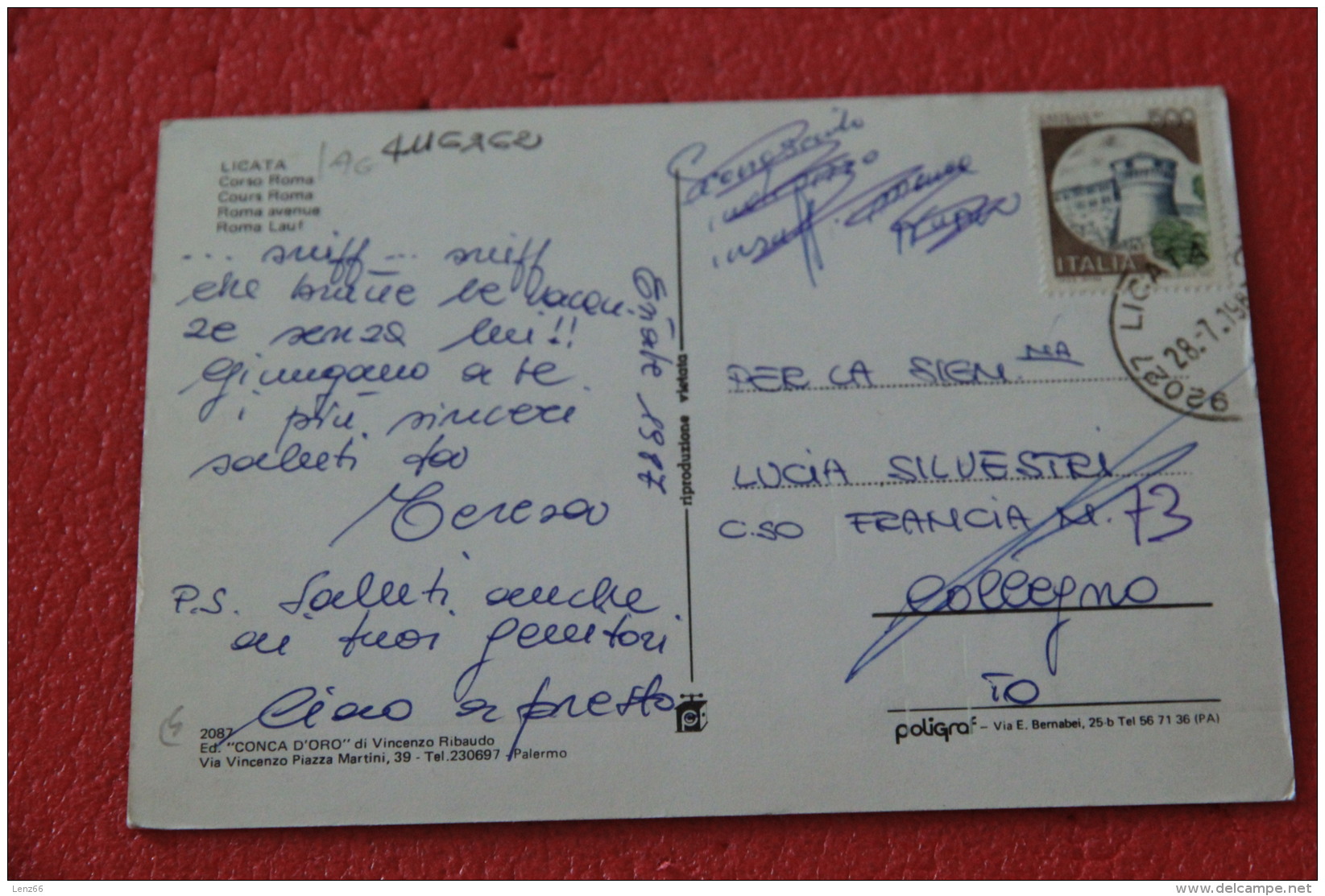 Licata  Agrigento Corso Roma 1987 - Altri & Non Classificati