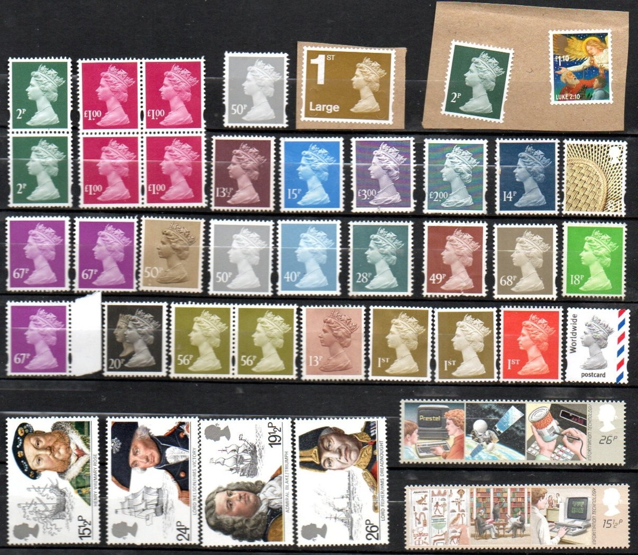 Stock Face Value £ 57,92 (see Description) (zk-302) - Unused Stamps