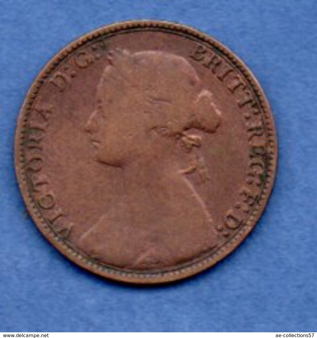 Grande Bretagne  --  1/2 Penny 1875  -  Km # 754  -  état B+ - D. 1 Penny