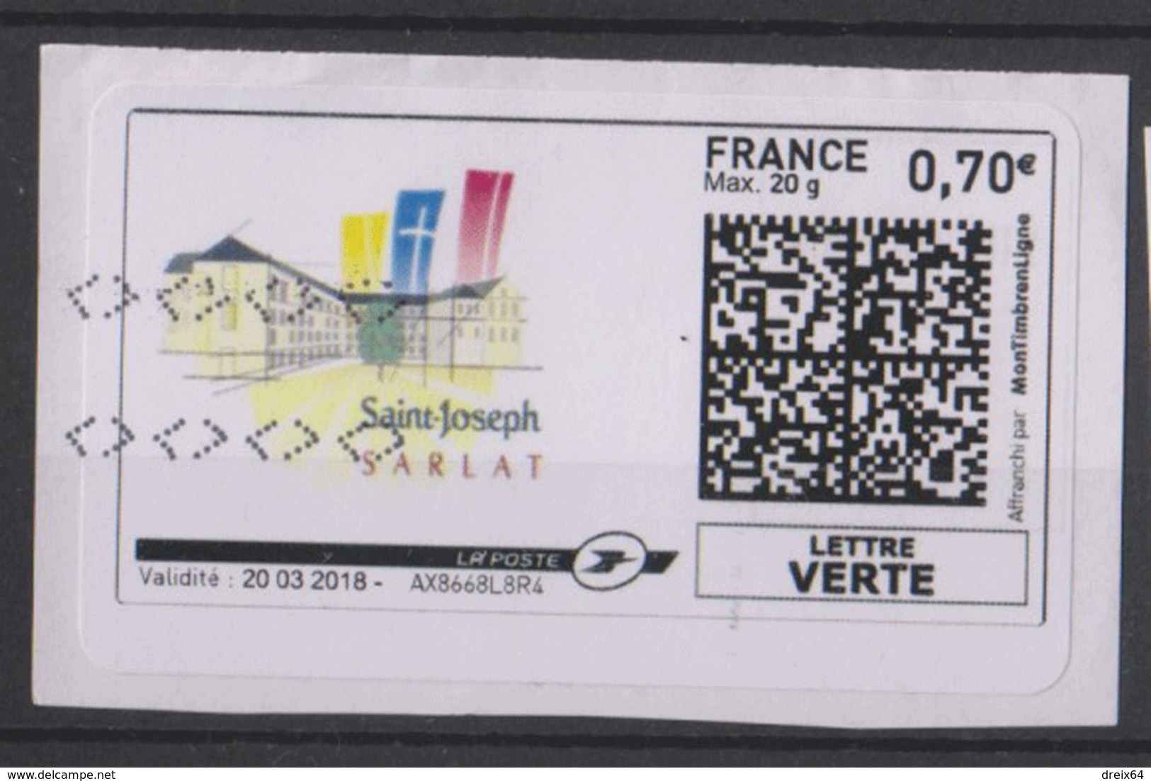 France - étiquette Vignette D'affranchissement Illustrée (n°25) Saint-Joseph Sarlat - 2010-... Illustrated Franking Labels