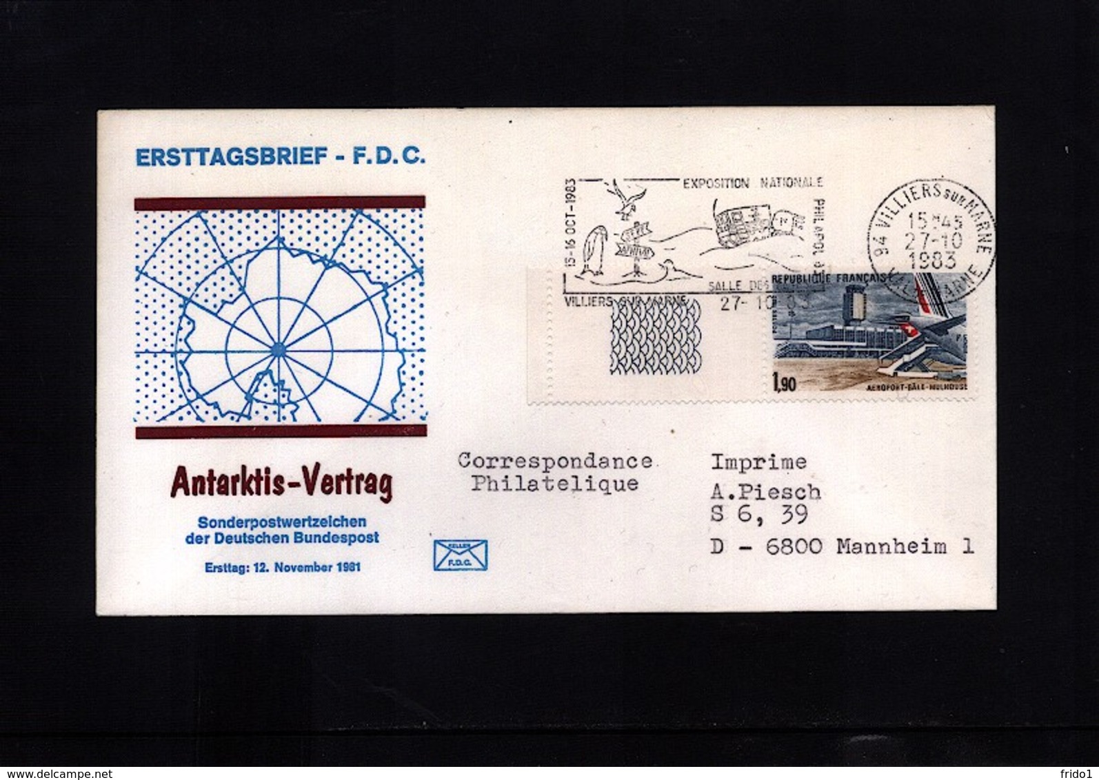 France / Frankreich 1983 Polar Research Interesting Cover - Antarktisvertrag