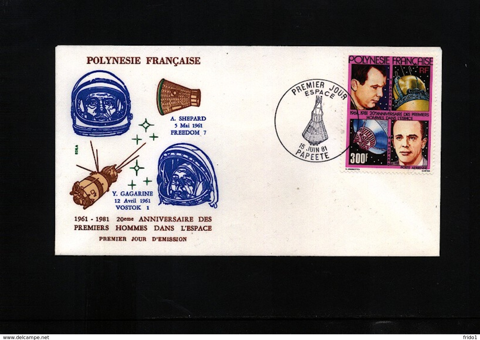 French Polynesia 1981 Space / Raumfahrt 20 Years Of The First Man In The Space FDC - Ozeanien