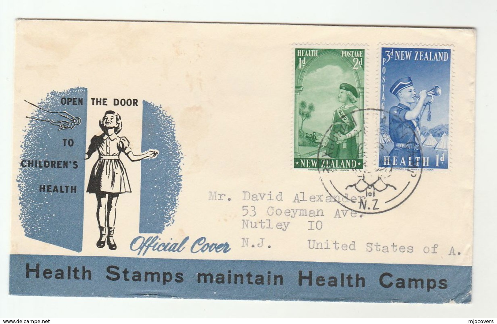 1949 NEW ZEALAND FDC Stamps CHILDRENS HEALTH Cover With HEALTH CAMP Pmk - FDC