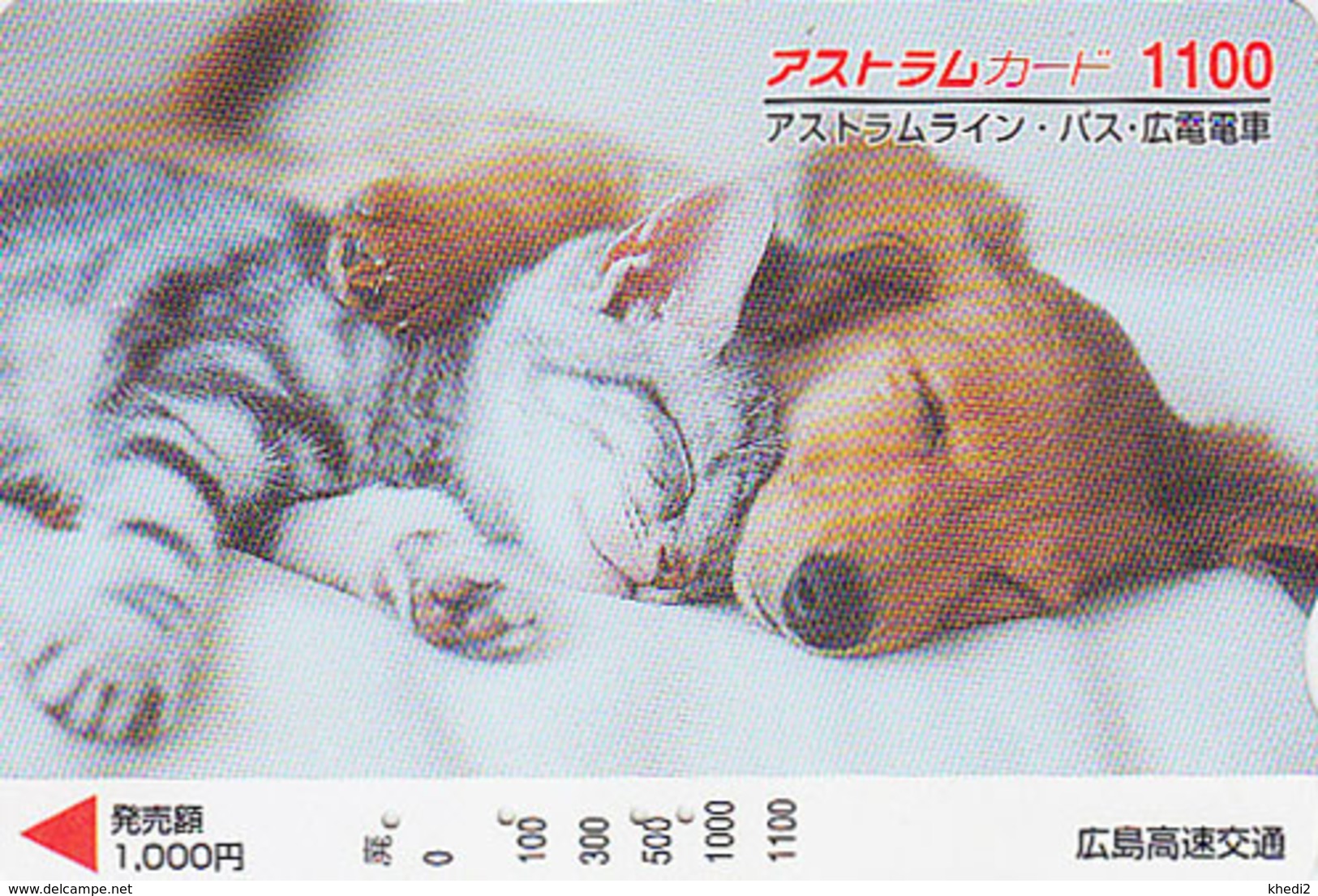 Carte Prépayée Japon - ANIMAL - CHAT & CHIEN TECKEL 1100 - CAT & DOG Japan Prepaid Card - KATZE & HUND - FR 4630 - Cats