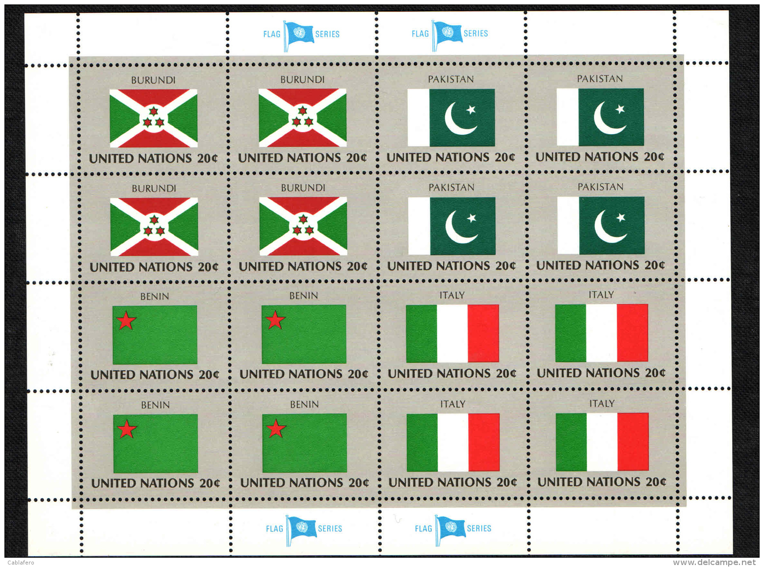 TEMATICA BANDIERE - BURUNDI - PAKISTAN - BENIN - ITALY - MNH - Francobolli