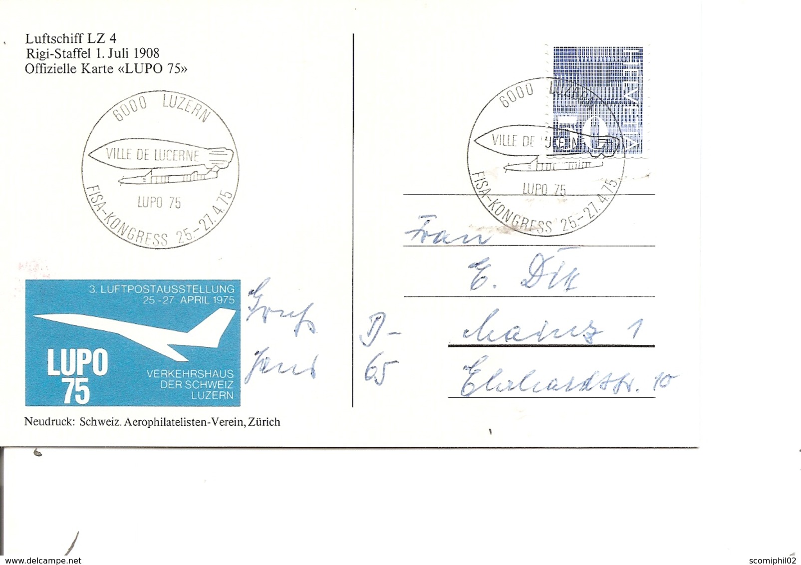 Suisse - LUPO 75 ( Carte Commémorative De 1975 à Voir) - Covers & Documents