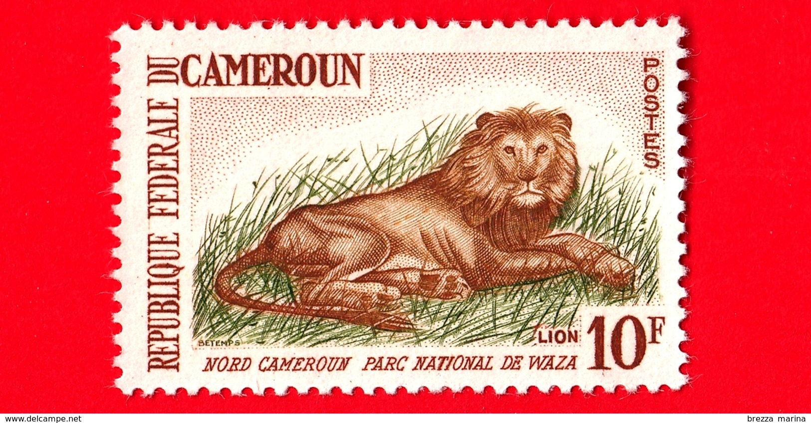 Nuovo - MNH - CAMERUN - 1964 - Parco Nazionale Di Waza -  Felini Predatori - Leoni - Lion (Panthera Leo) - 10 - Camerun (1960-...)