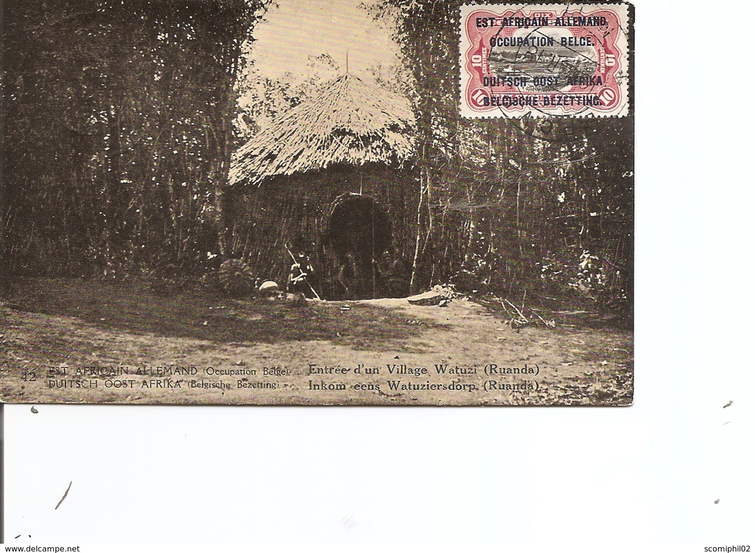 Ruanda-Urundi  - Entrée D'un Village Watusi ( EP De 1918 à Voir) - Lettres & Documents