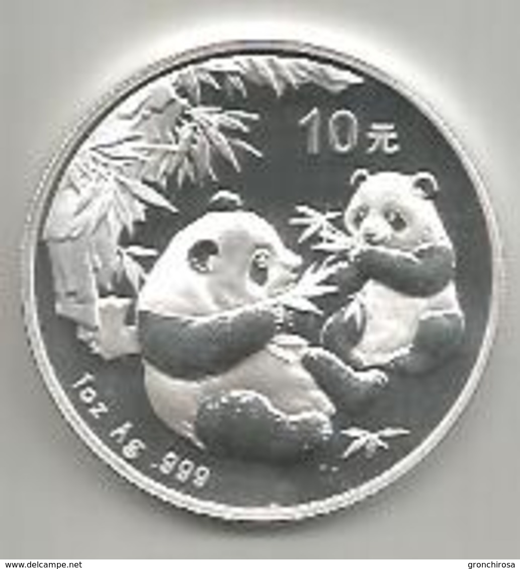 Cina, 2006, Panda, 10 Y. Ag. Fondo Specchio. - Cina