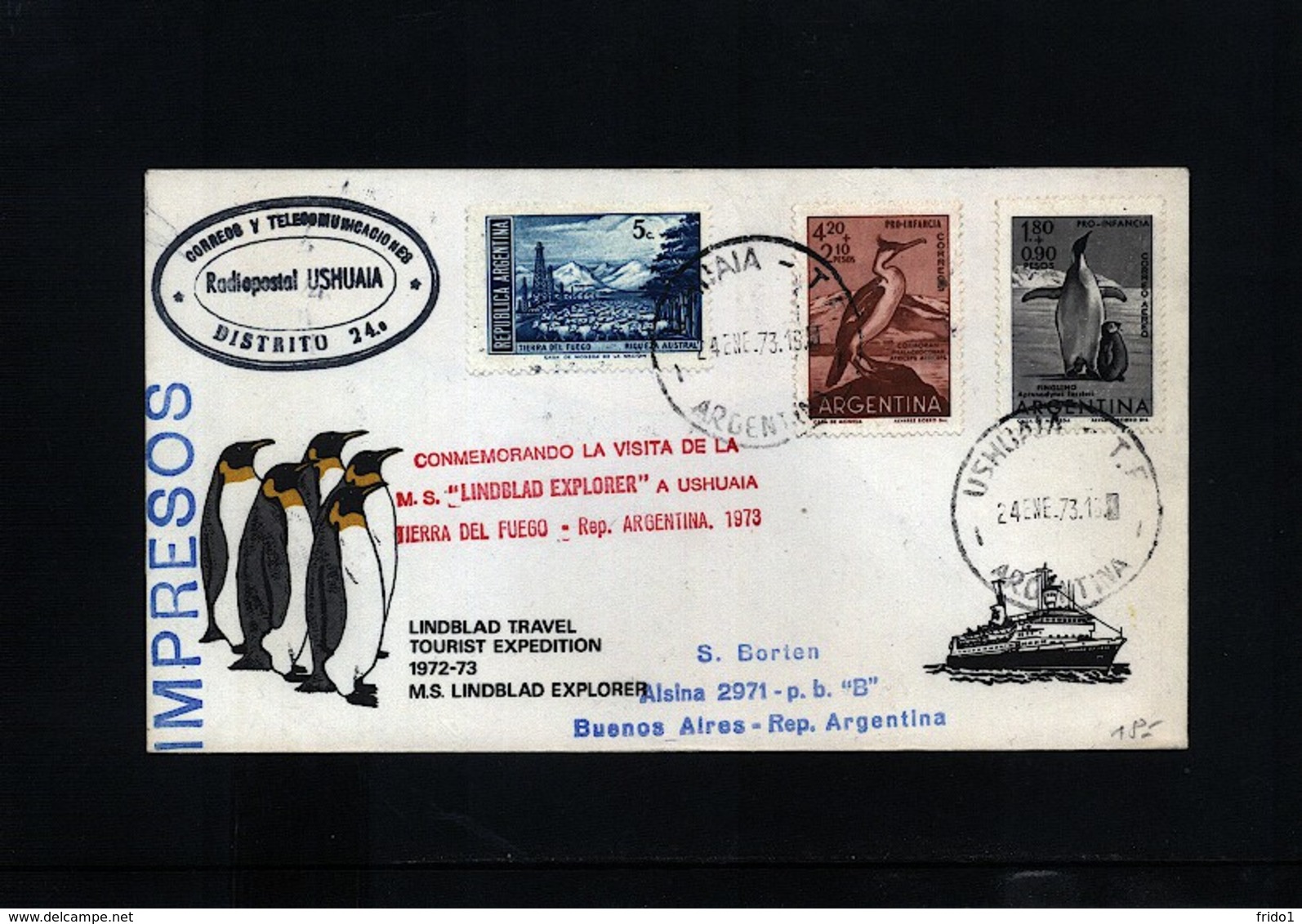 Argentina 1973 Interesting Polar - Ship Cover - Polareshiffe & Eisbrecher