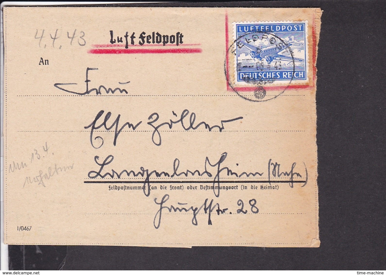 Luftfeldpost 1943 - Briefe U. Dokumente