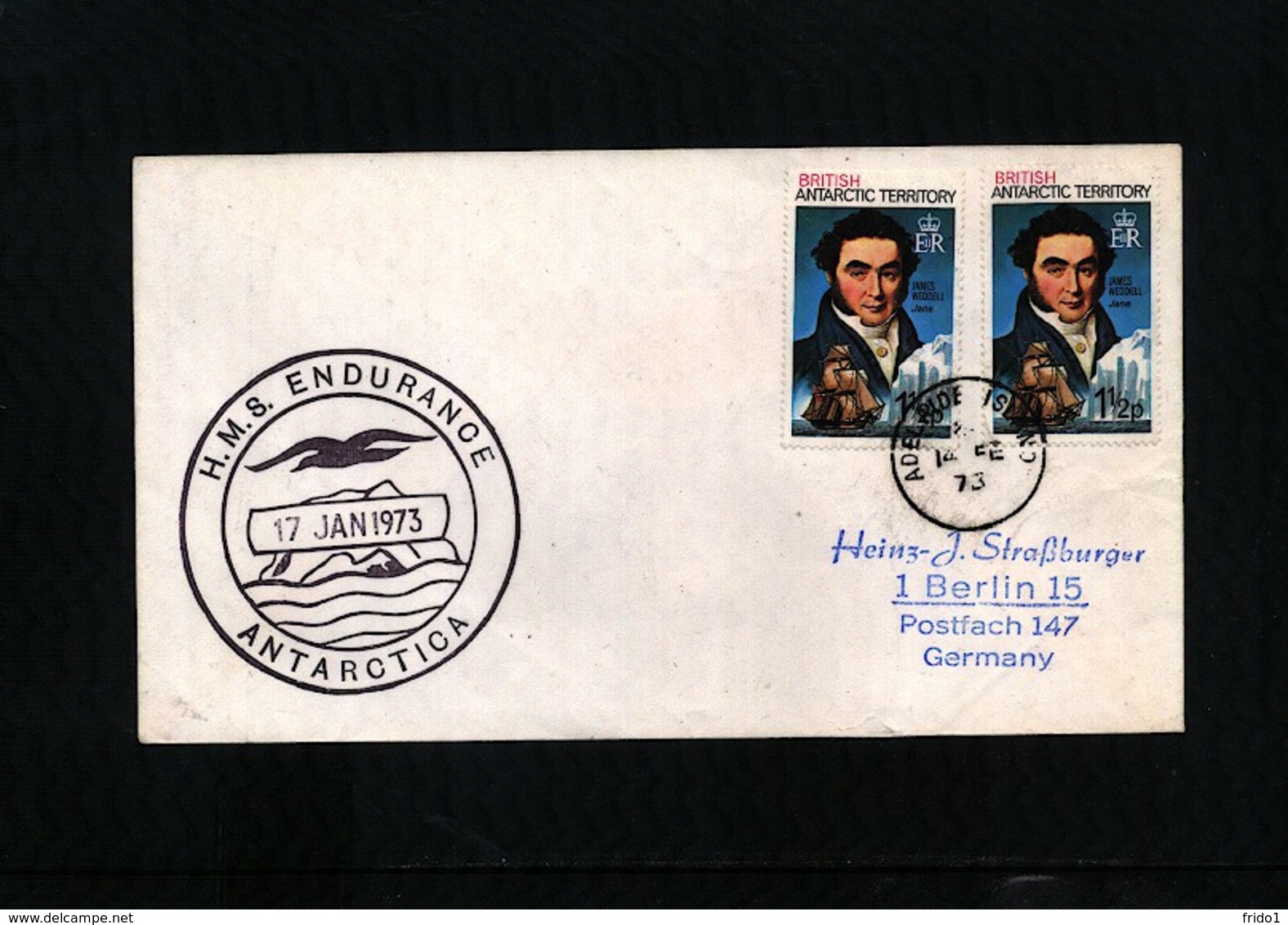 British Antarctic Territory 1973 Adelaide Island Interesting Ship Cover - Briefe U. Dokumente