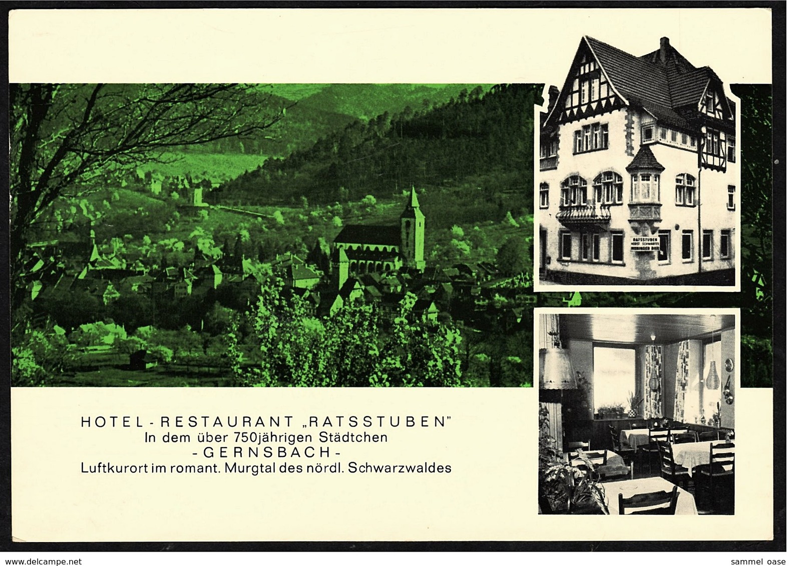 Hotel / Restaurant Ratsstuben  -  Gernsbach / Schwarzwald  -  Ansichtskarte Ca.1974  (8920) - Gernsbach