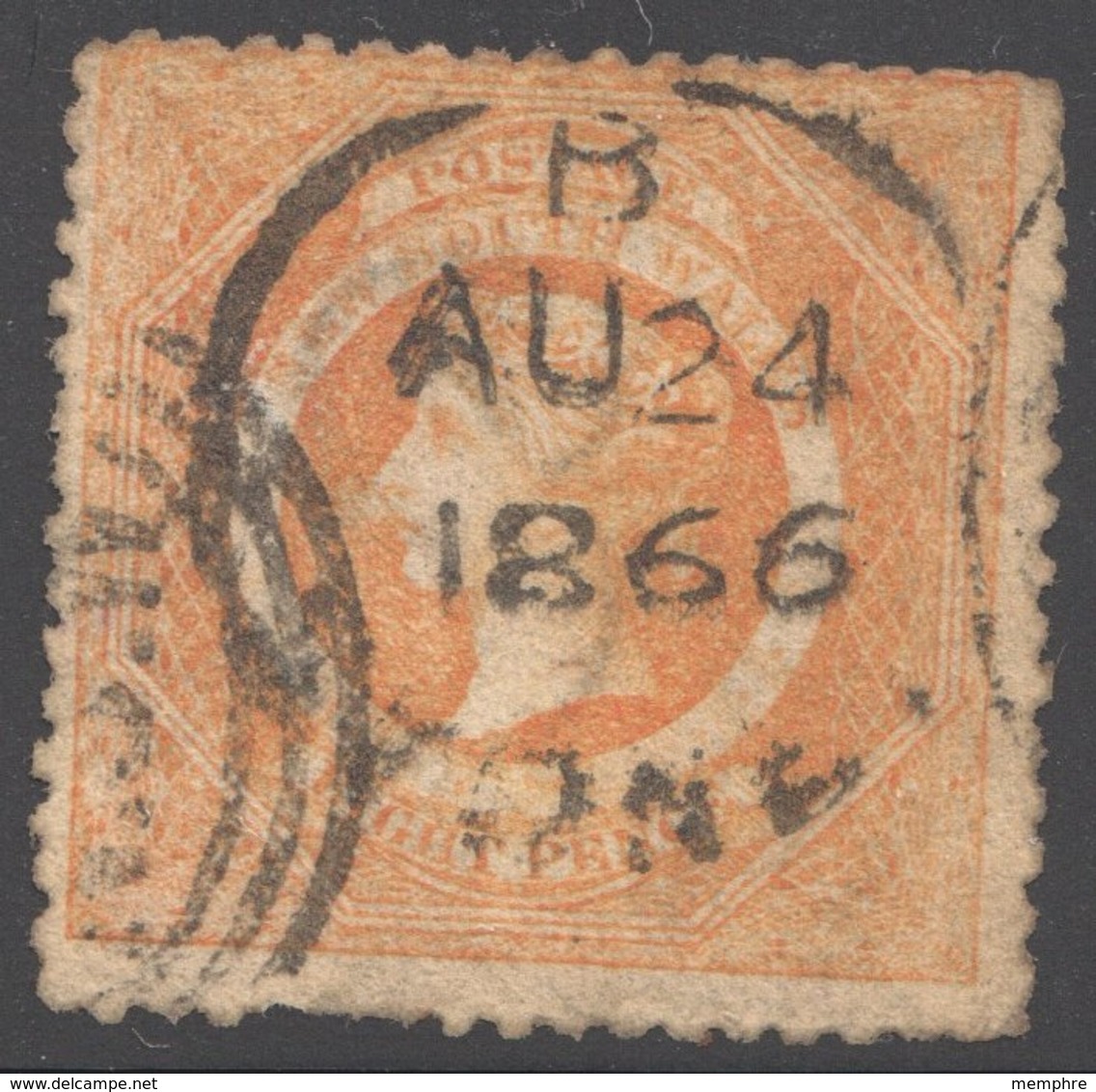 Large Square  8d. Red-orange Perf. 13 Used - Usati