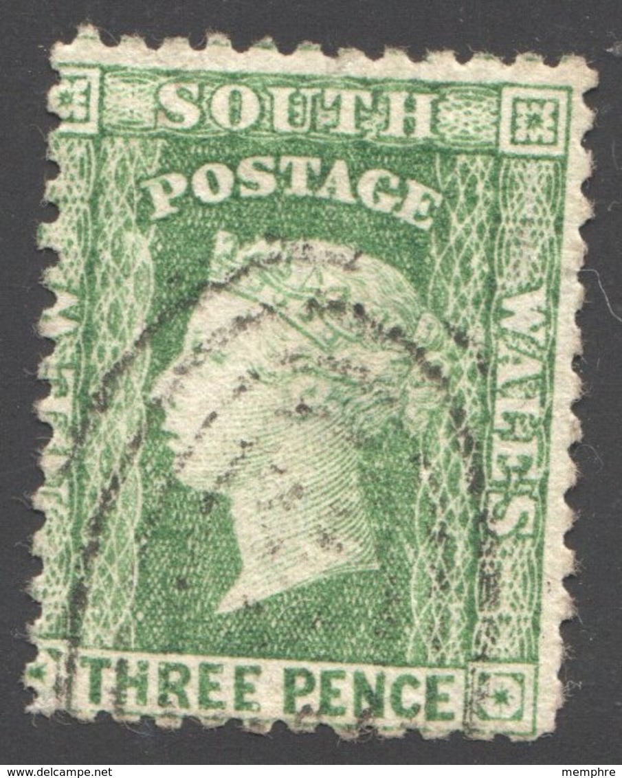 Queen Victoria 3d. Yellow Green  Wmk 6  SG 157a - Used Stamps