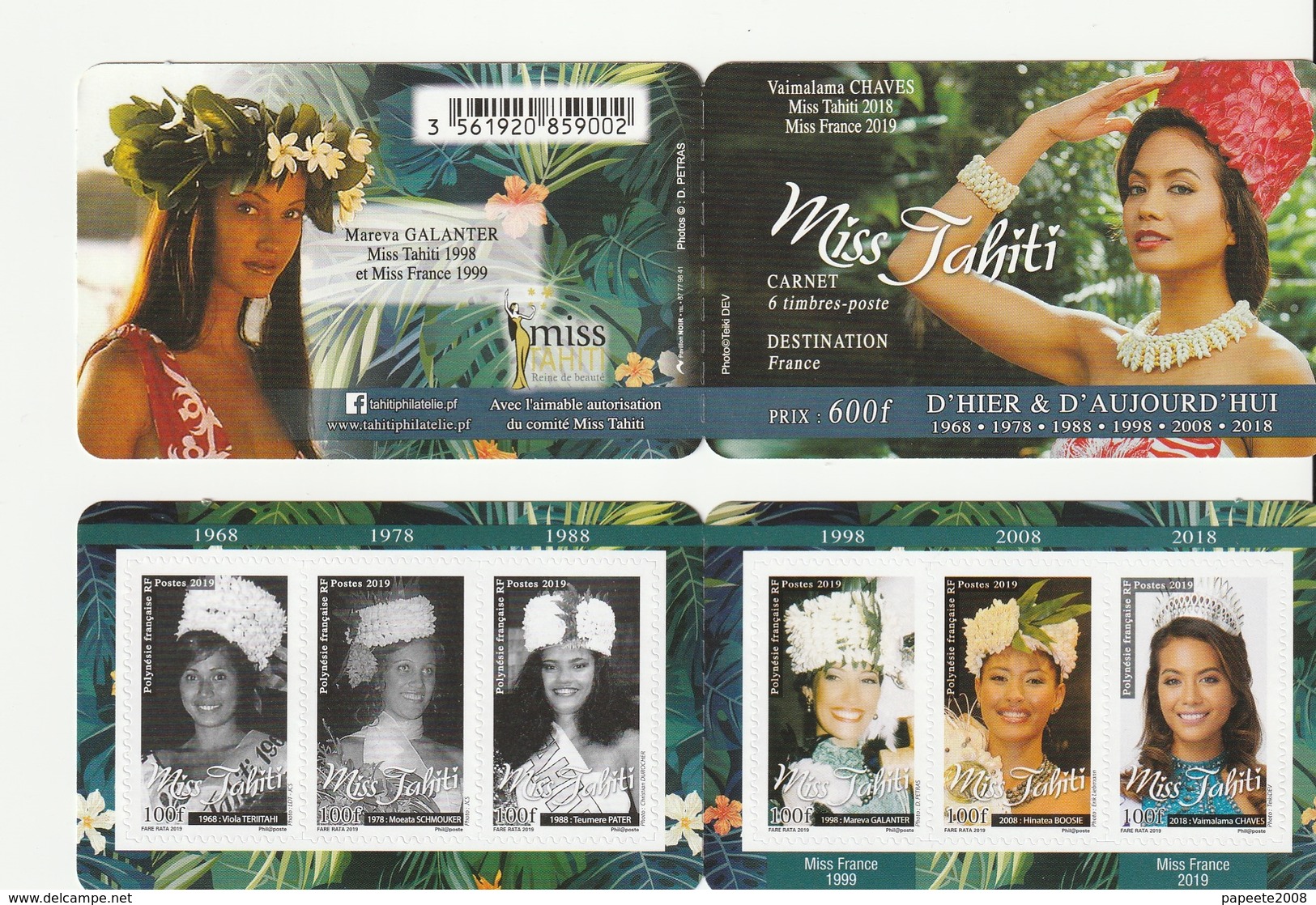 Polynésie Française / Tahiti - Miss D'hier Et D'aujourd'hui - Carnet De 6 Timbres - Neufs / 2019 - Sonstige & Ohne Zuordnung