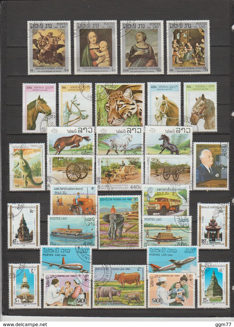 41 TIMBRES LAOS OBLITERES  DE 1981 à 1984-1986-1989-1995-1996 - Laos