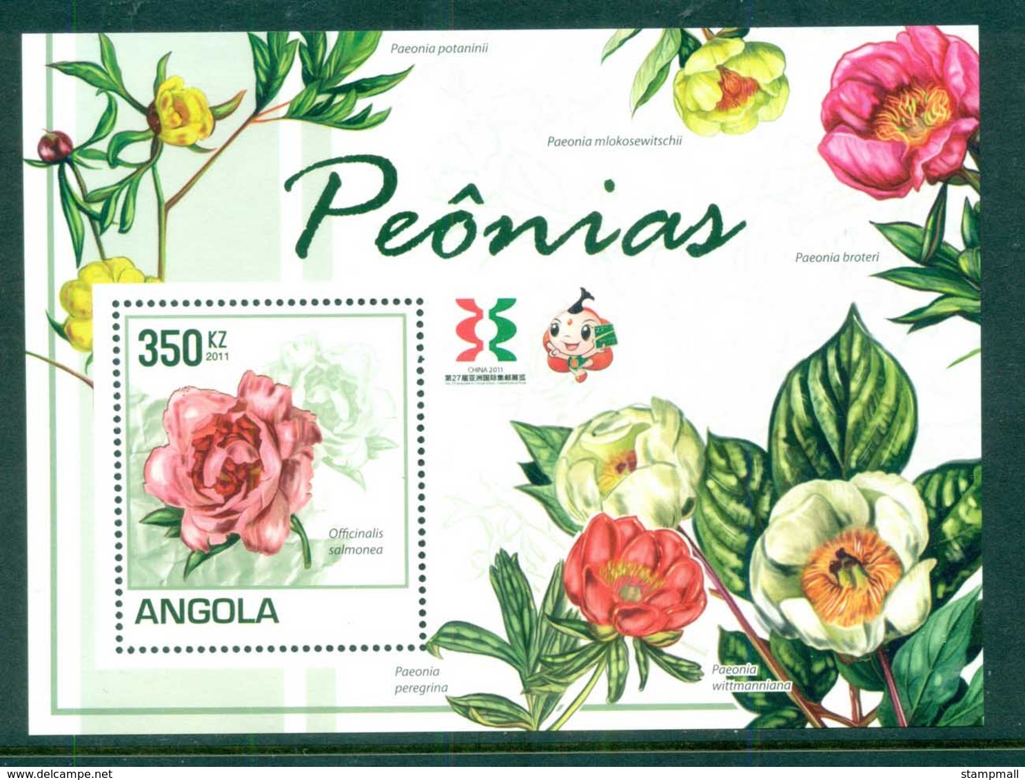 Angola 2011 Flora, Flower, Plant,Peonies MS MUH AN001 - Angola