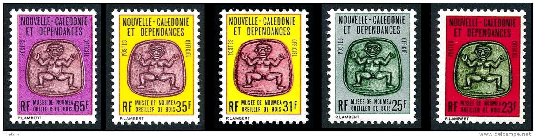 NOUV.-CALEDONIE 1980 - Yv. Service 31 32 34 35 36 **   Cote= 8,50 EUR - Musée Nouméa. Sculpture (5 Val.)  ..Réf.NCE23912 - Service