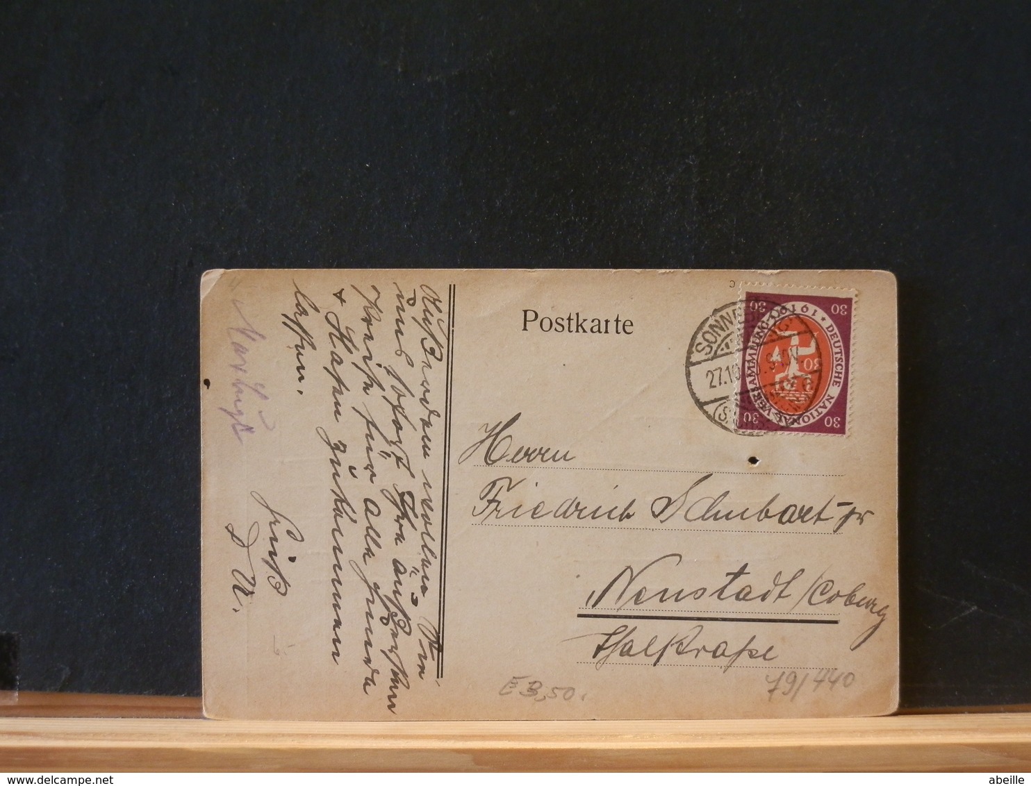 79/440  CP  ALLEMAGNE  1920 - Lettres & Documents