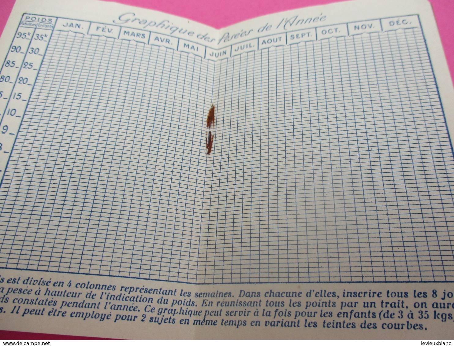 Sirop De DESCHIENS à L'Hémoglobine/Carnet De Pesées Pour Enfants/ Offert Par La Pharmacie/ Vers 1920-30       PARF160 - Autres & Non Classés