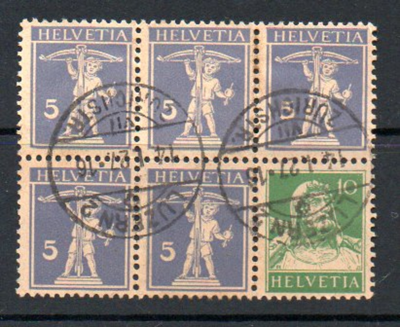 W3 / S 10 & 2 Stamps Extra Used (155) - Se-Tenant