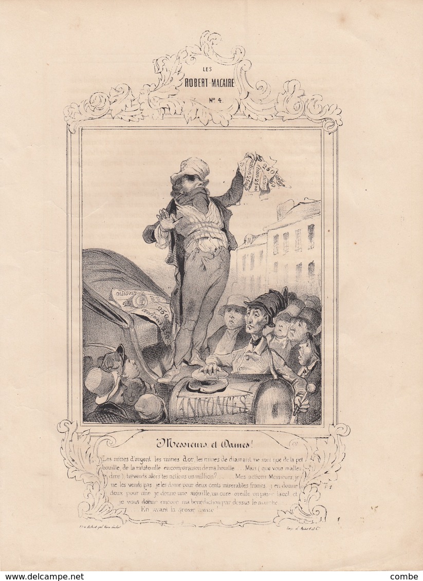 DAUMIER.  LES ROBERT-MACAIRE N° 4 MESSIEURS ET DAMES.  268 X 197   / 6000 - Stiche & Gravuren