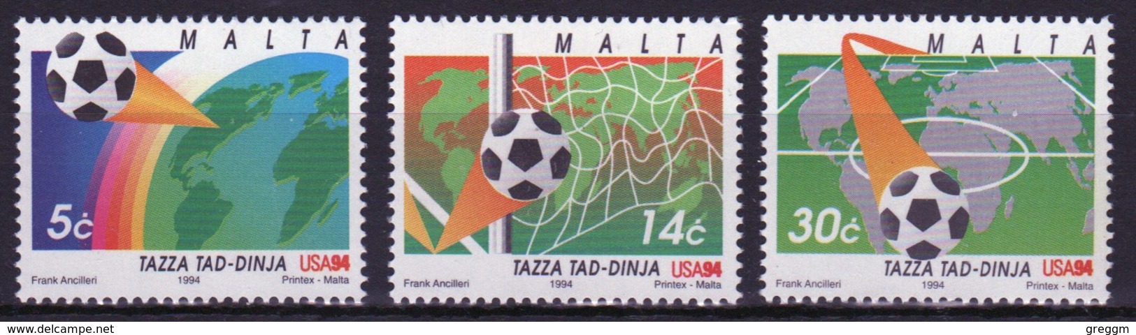 Malta 1994 Set Of Stamps To Celebrate World Cup Football. - Malta