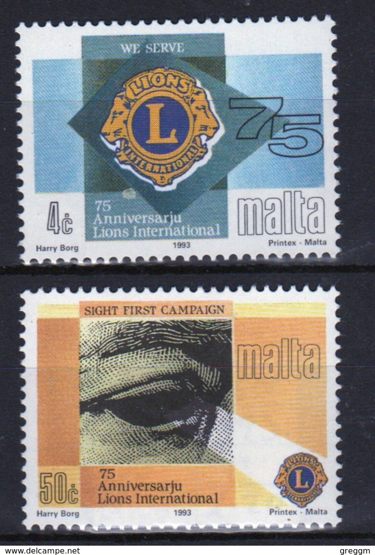 Malta 1993 Set Of Stamps To Celebrate The 75th Anniversary Of The International Association Of The Lions. - Malta