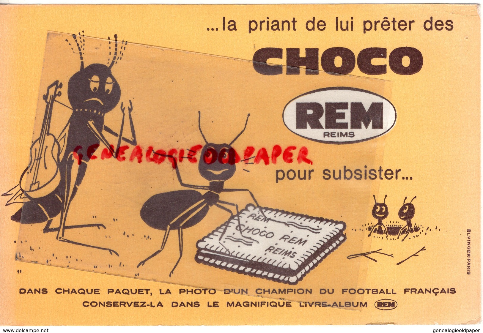 51- REIMS - BUVARD CHOCOLAT CHOCO REM- FOURMI  FOURMIS- GUITARE - Cocoa & Chocolat