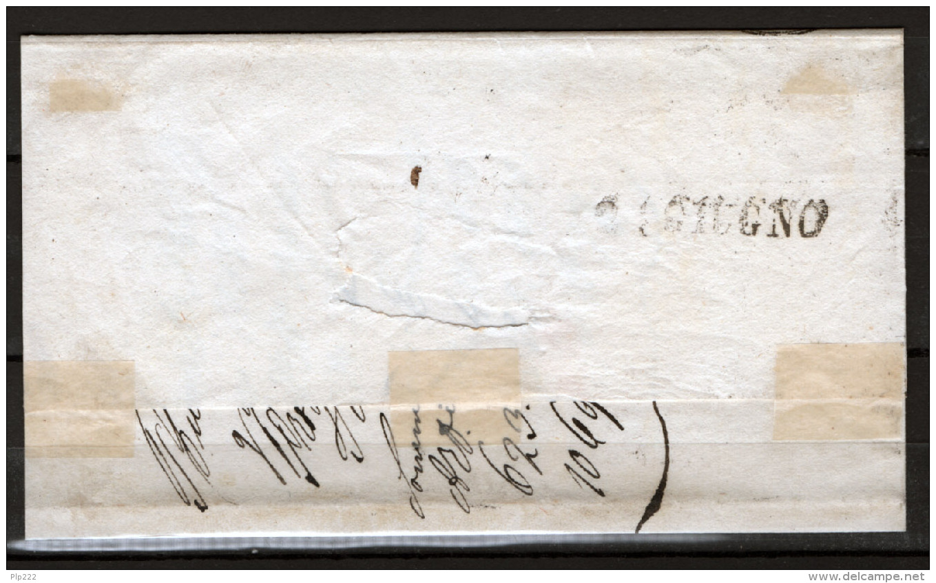 Stato Pontificio 1852 5 Baj Bianco Rosaceo Sass.6a Coppia Su Lettera VF/F - Estados Pontificados