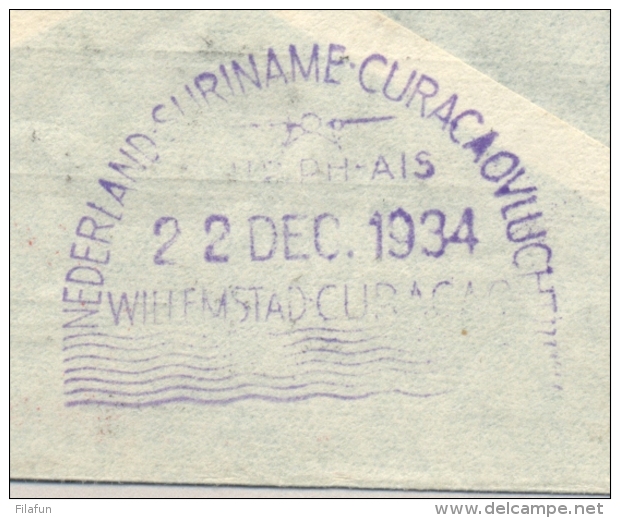 Nederlands Indië - 1934 - Snip Kerstvlucht van Medan naar Willemstad / Curacao