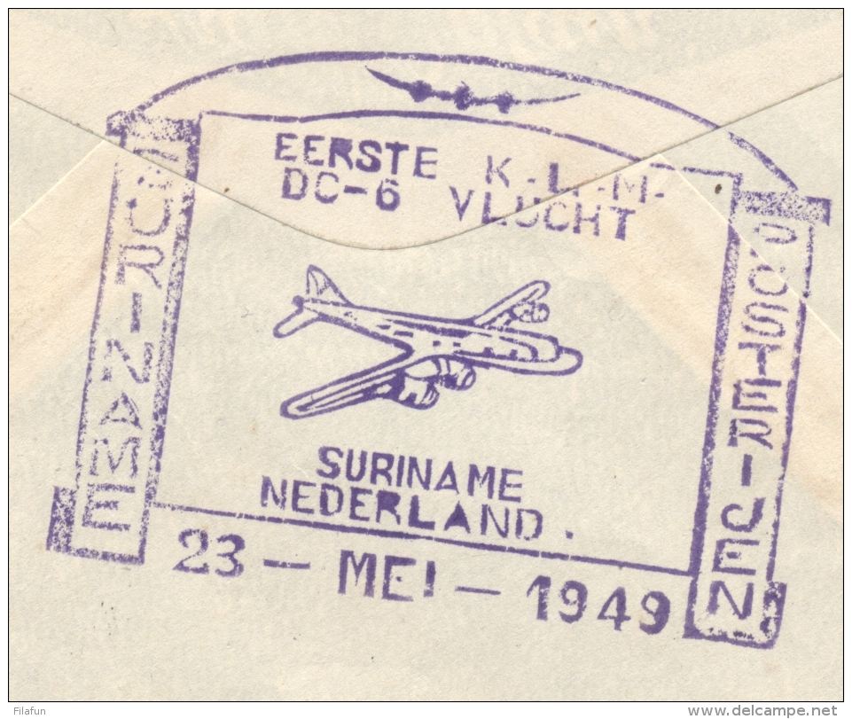 Suriname - 1949 - Eerste KLM DC-6 Vlucht Van Paramaribo Naar Amsterdam / Nederland - Suriname ... - 1975