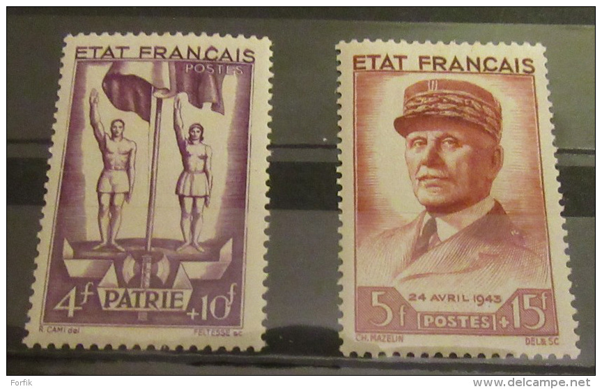 France - Série Complète De 5 Timbres Neufs Au Profit Du Secours National YT N°576 à 580, 1943 - Neufs