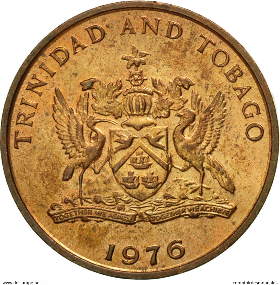Monnaie, TRINIDAD & TOBAGO, Cent, 1976, Franklin Mint, TTB, Bronze, KM:25 - Trinidad & Tobago