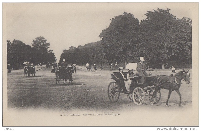 Transports - Attelage - Fiacre - Avenue Du Bois De Boulogne Paris - Précurseur N° 117 - Taxis & Fiacres