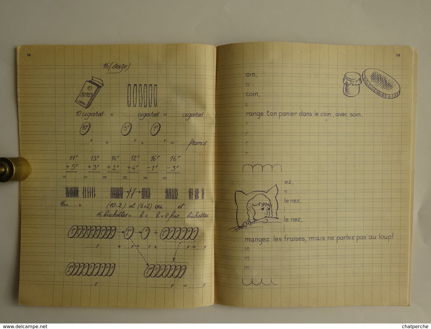 CAHIER ECOLIER ILLUSTRE  " LES PETITS CAHIERS DU CHAPERON ROUGE " CAHIER N° 5  CP & GRANDES SECTIONS EDIT. NATHAN 1954