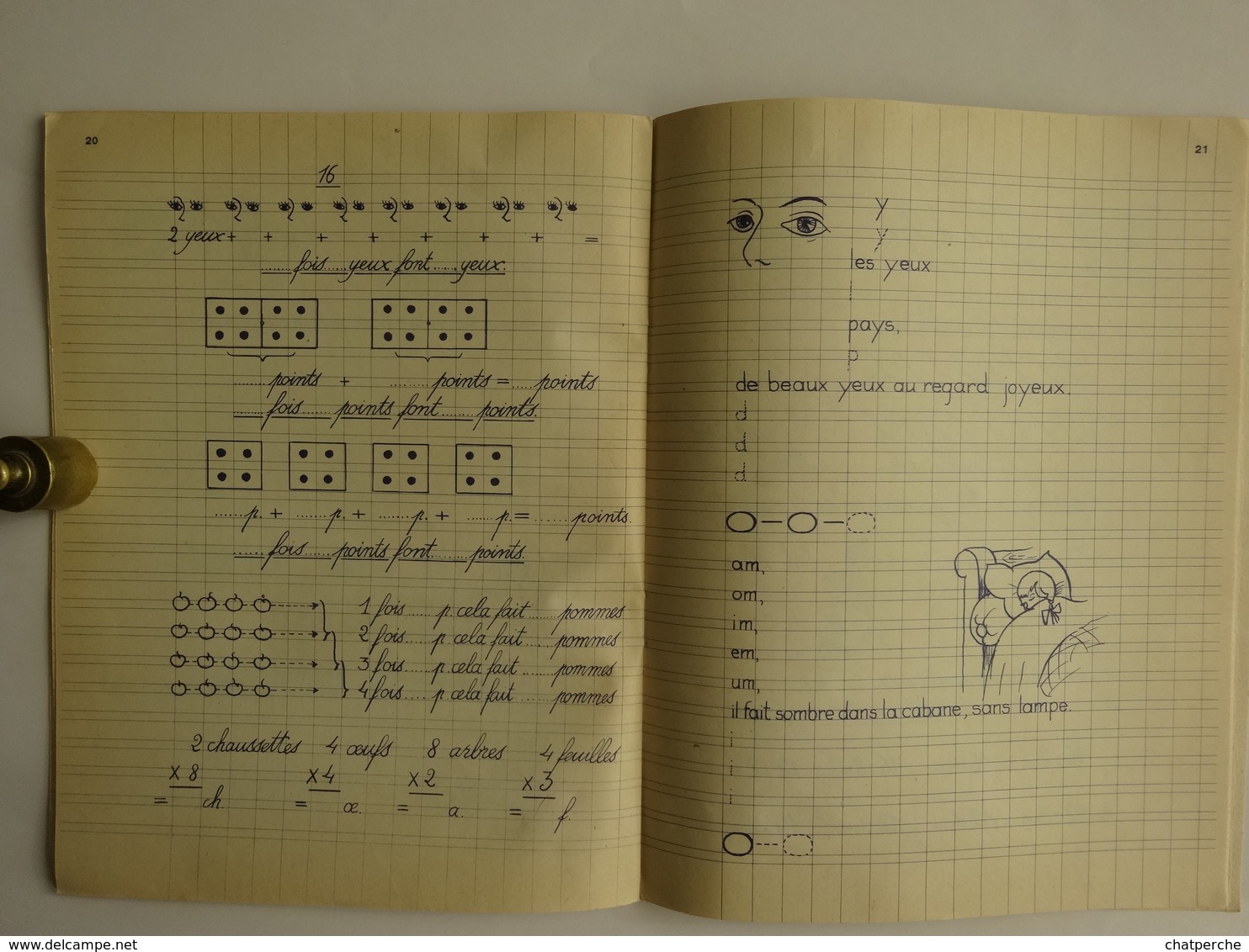 CAHIER ECOLIER ILLUSTRE  " LES PETITS CAHIERS DU CHAPERON ROUGE " CAHIER N° 5  CP & GRANDES SECTIONS EDIT. NATHAN 1954