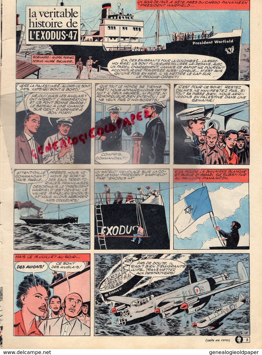 JOURNAL DES JEUNES TINTIN- N° 768- 1963- ROCK DERBY-AEROPLAGE BERCK PLAGE-62-VOITURE A VOILE-COSMONAUTE-EXODUS 47- - Tintin