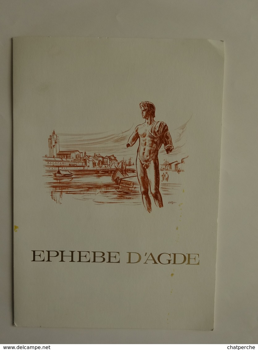 ENCART PHILATÉLIQUE NUMÉROTE  N° 02069 ÉPHÈBE D'AGDE PREMIER JOUR 15/05/1962 COLLABORATION DU GRASPA CLUB PLONGÉE AGDE - Collectors