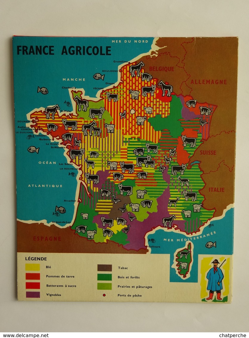 CARTES GÉOGRAPHIE  LA FRANCE EN COULEURS CREATION IMPRIMERIE CHAIX FRANCE PHYSIQUE AGRICOLE INDUSTRIELLE VOIES COMMUNICA - Geographical Maps