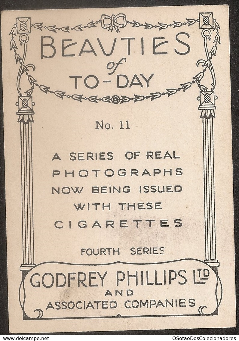 Cigarrete Card Vintage - Godfrey Phillips - Beauties Of To-Day - June Mallory Nº11 - Real Photo - Phillips / BDV