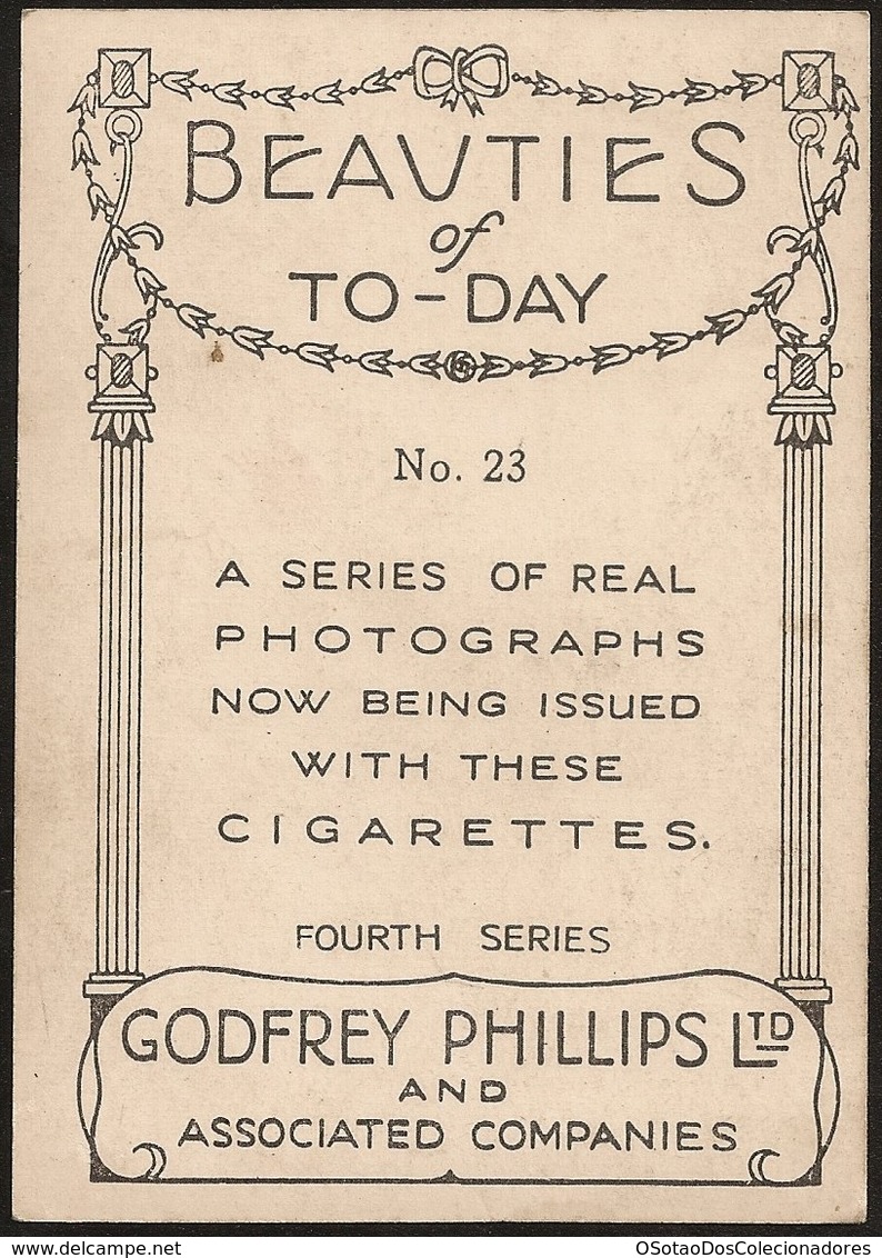 Cigarrete Card Vintage - Godfrey Phillips - Beauties Of To-Day - Anne Rutherford Nº23 - Real Photo - Phillips / BDV