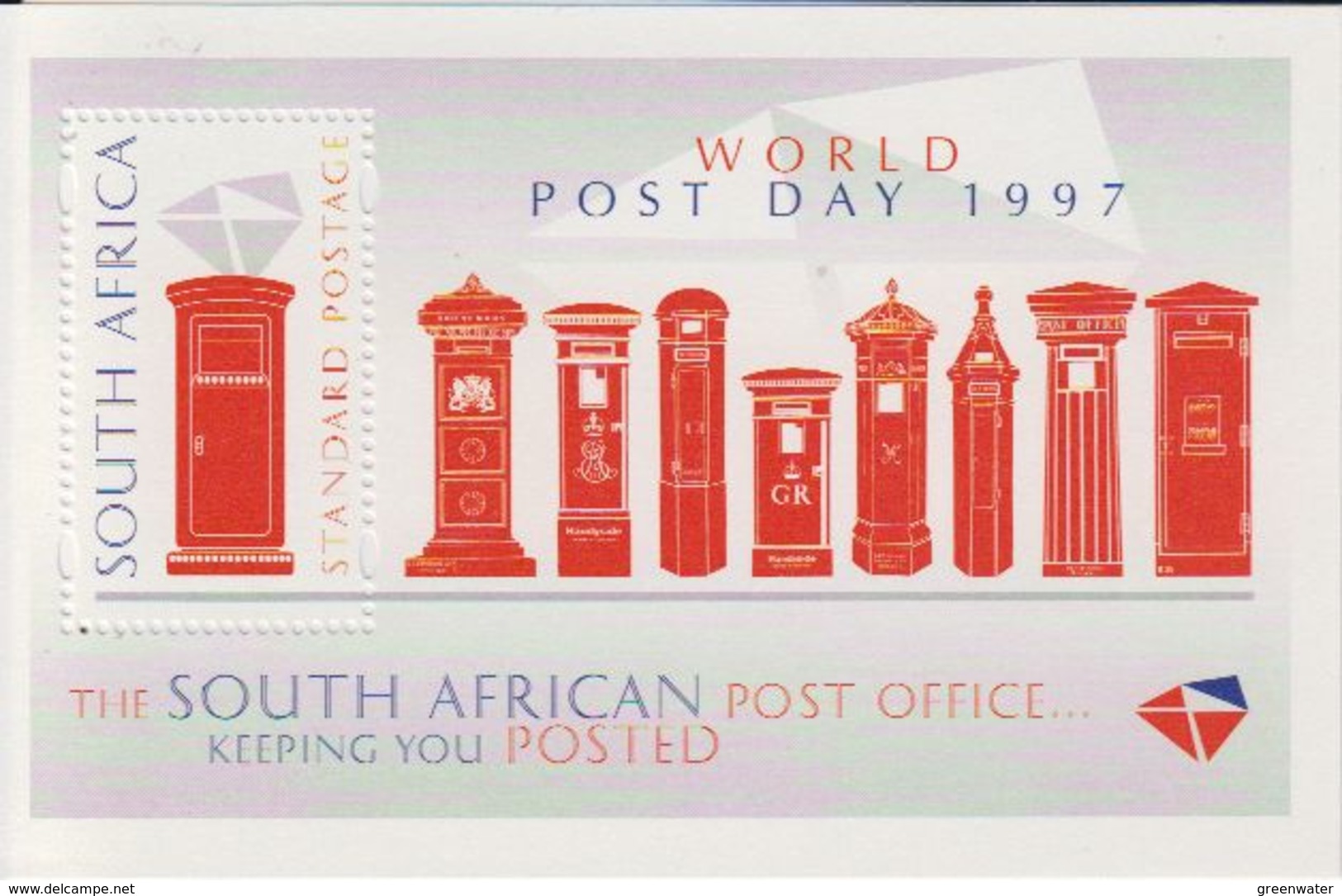 South Africa 1997 World Post Day (postboxes) M/s ** Mnh (40476) - Blocs-feuillets