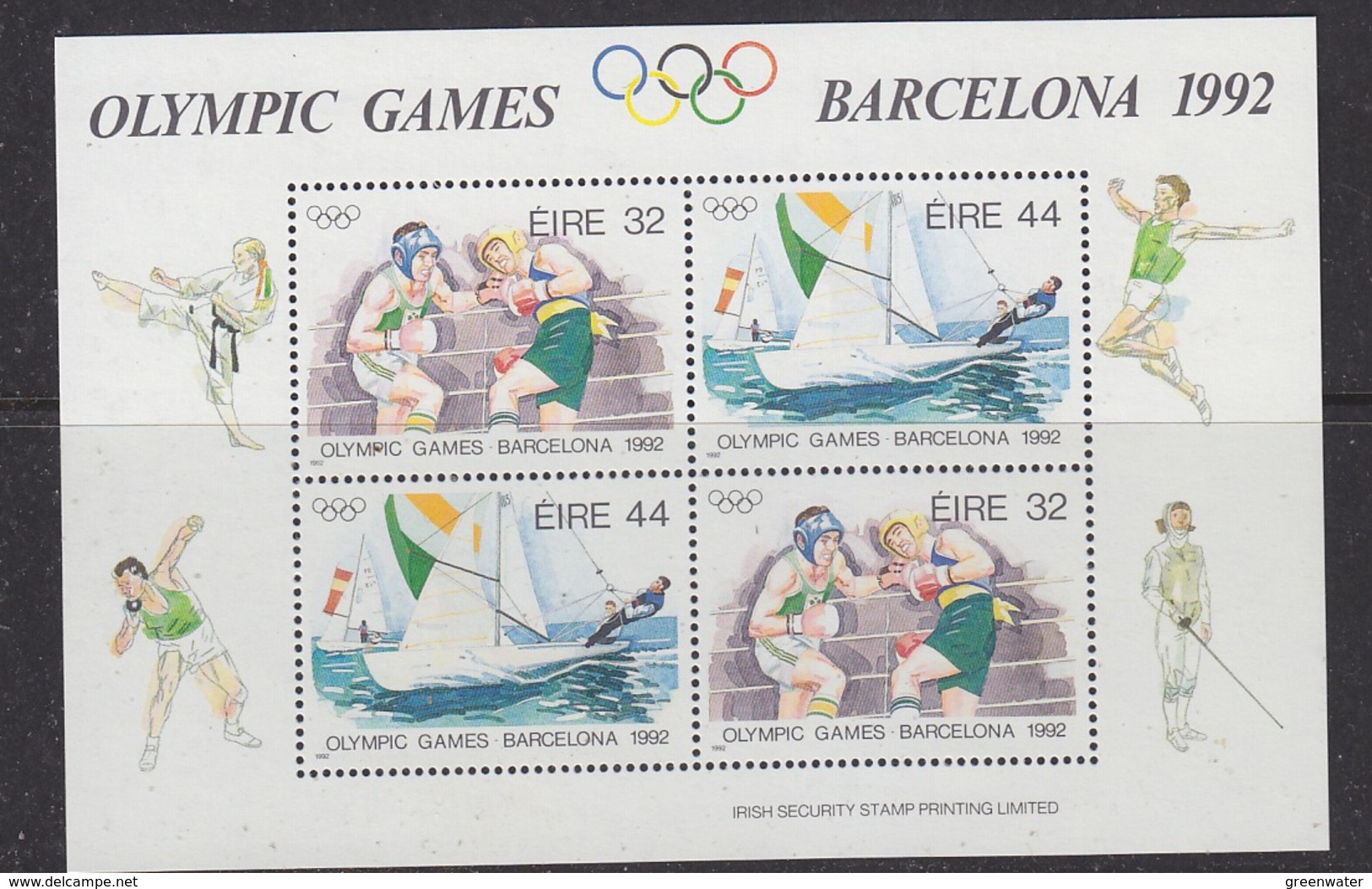 Ireland 1992 Olympic Games Barcelona M/s ** Mnh (40478) - Zomer 1992: Barcelona