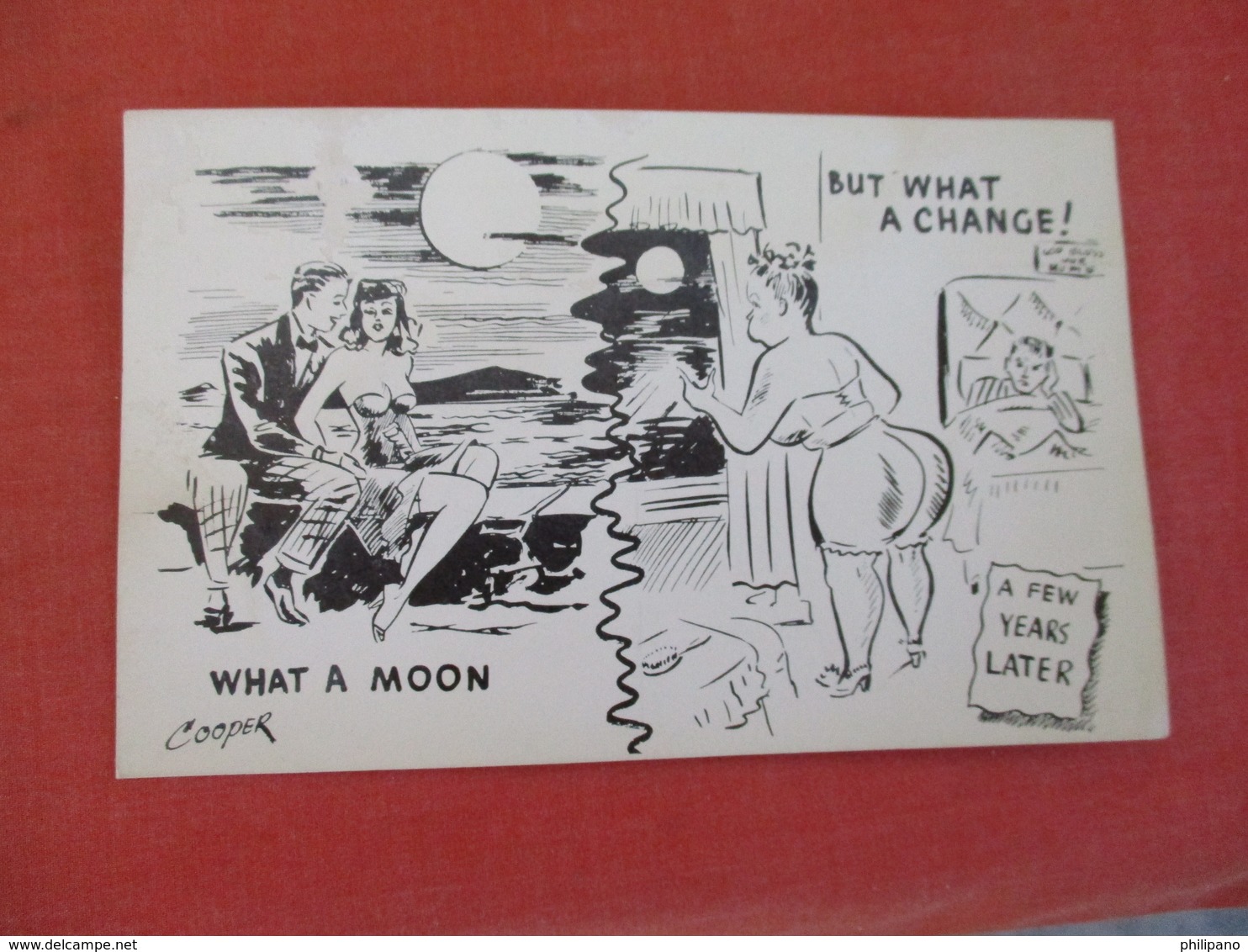 Humour Large Women  What A Moon  Signed Cooper  Ref 3064 - Humour