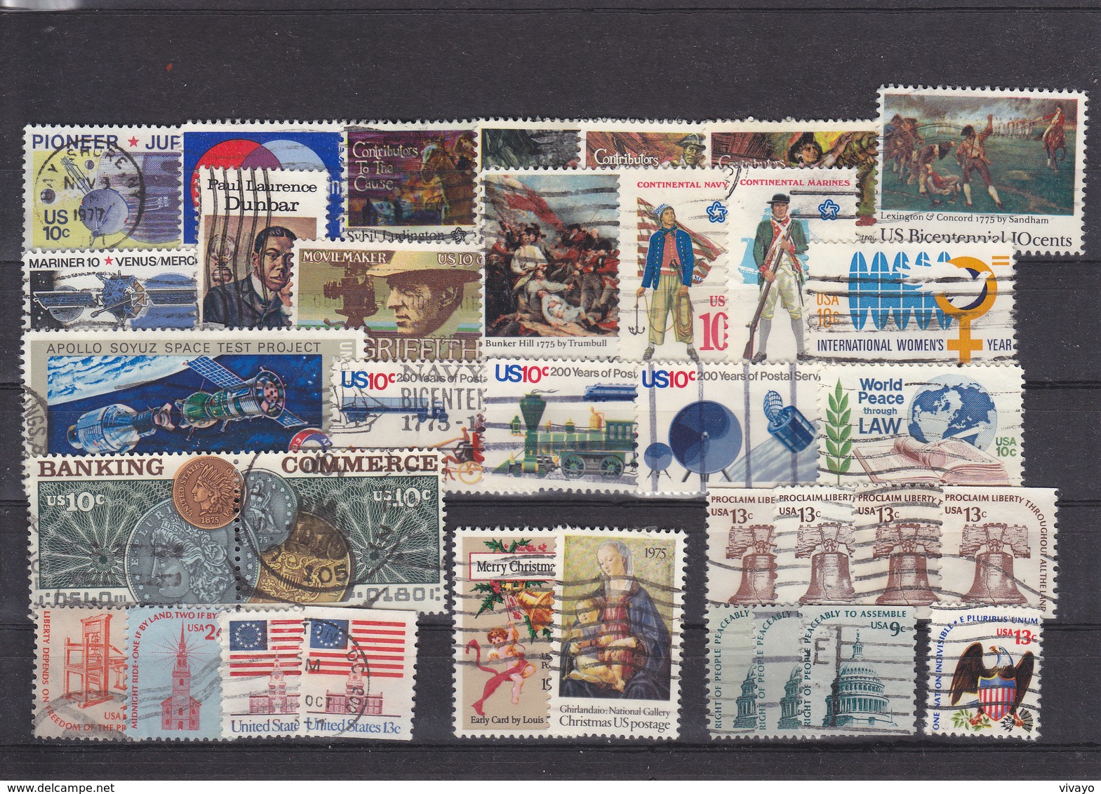 1975 - USA - O/FINE CANCELLED - UNIFORMS, 200 ANNIV., SPACE, XMAS... - Oblitérés