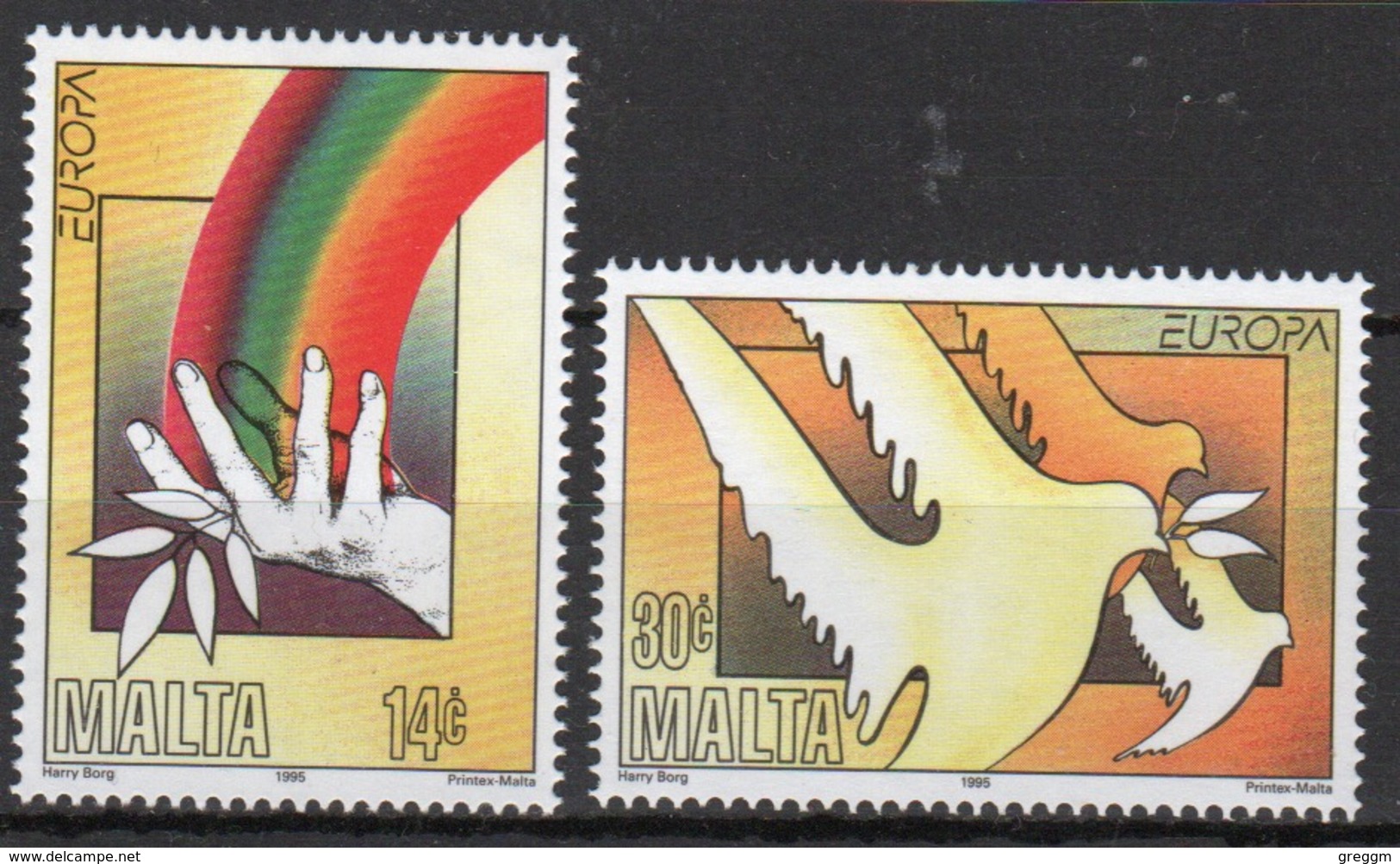 Malta 1995 Set Of Stamps To Celebrate Europa Peace And Freedom. - Malta